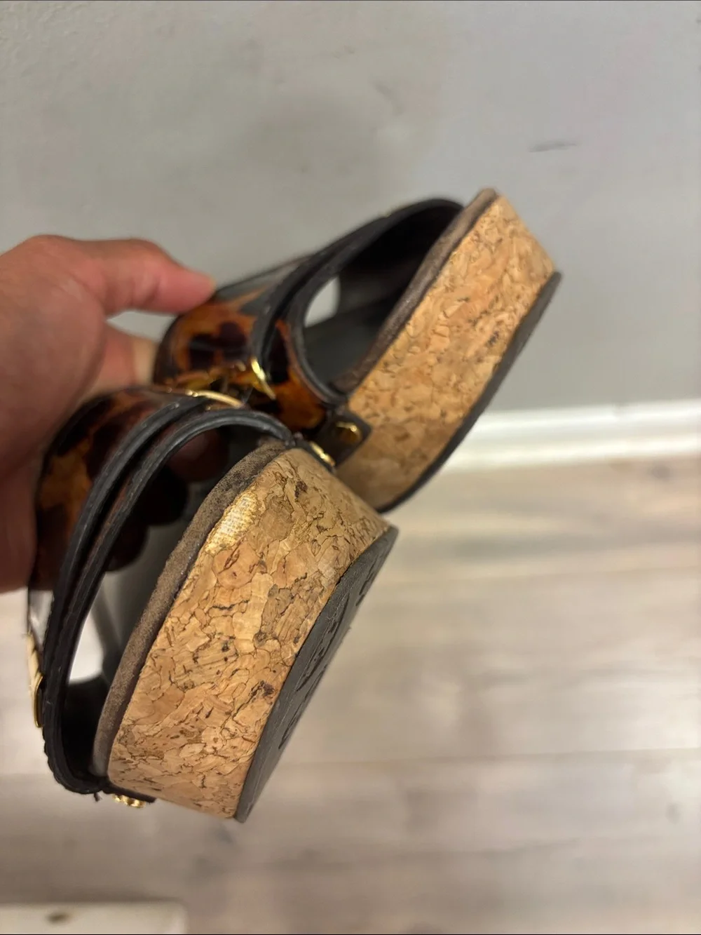 Tory Burch Leopard Pamela Cork Wedge Slide - Picture 8 of 8